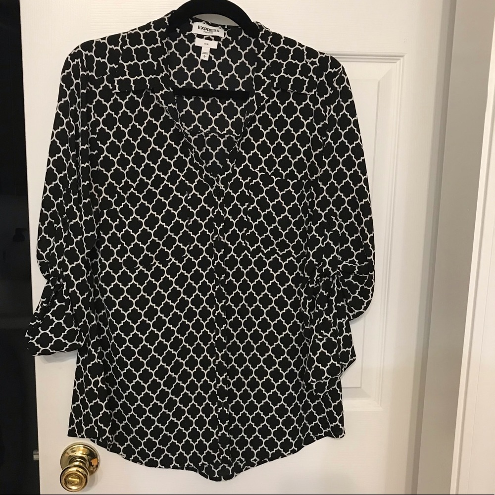Express Slim Fit Portofino Button Down Top L